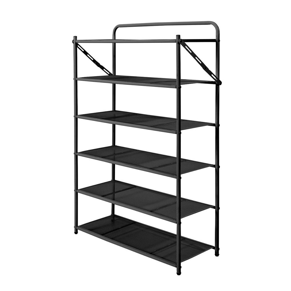 Black-Shoe-Rack-6-tier-Outdoor-Houze-DY-8326-BLACK