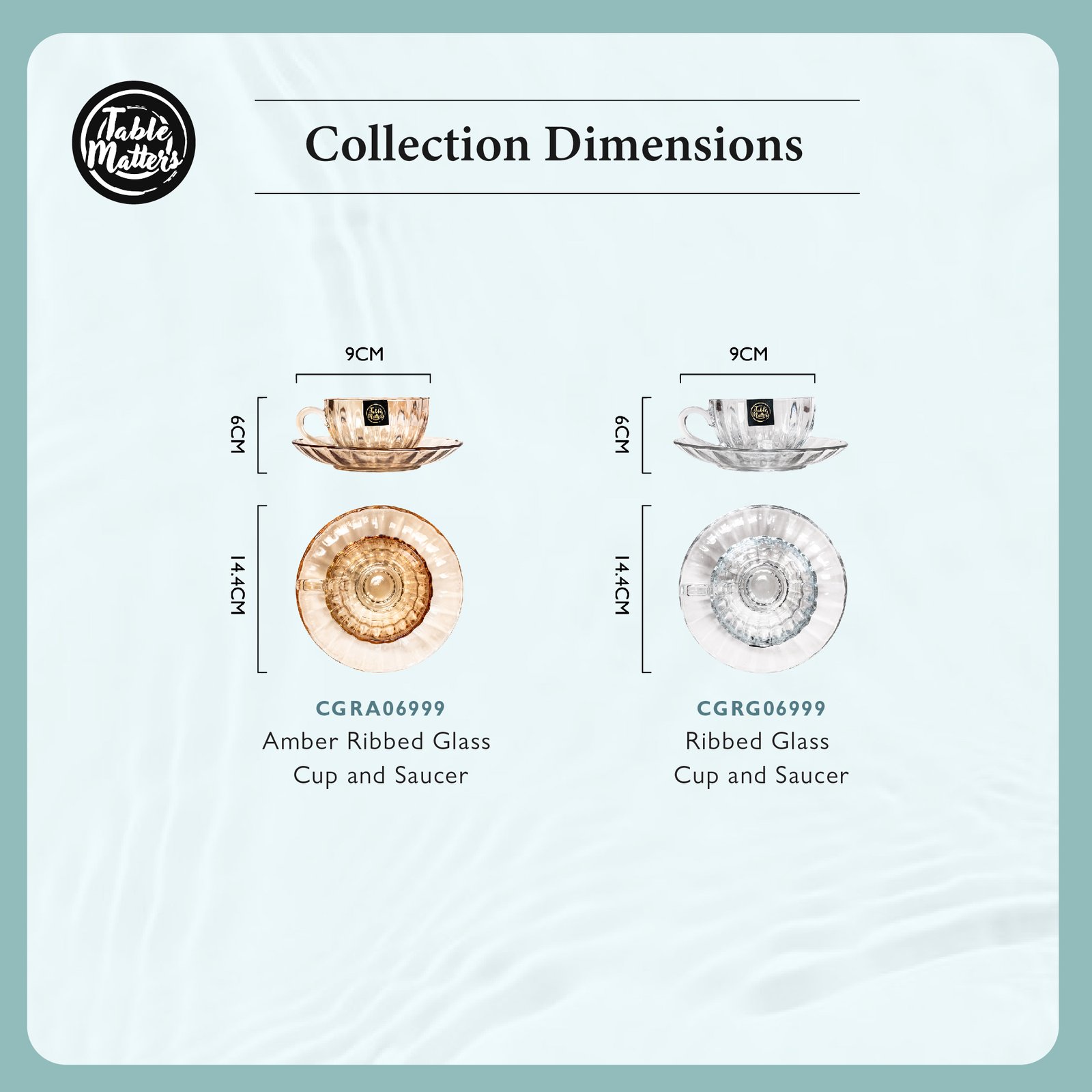 TAIKYU Ribbed Glass Cup and Saucer Collection